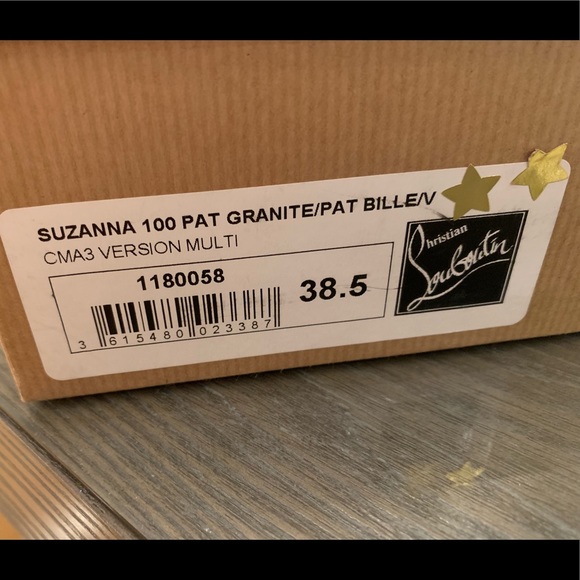 🔥🔥SOLD!!🔥🔥Christian Louboutin Suzanna 100 Black Pat/Granite - Picture 7 of 7